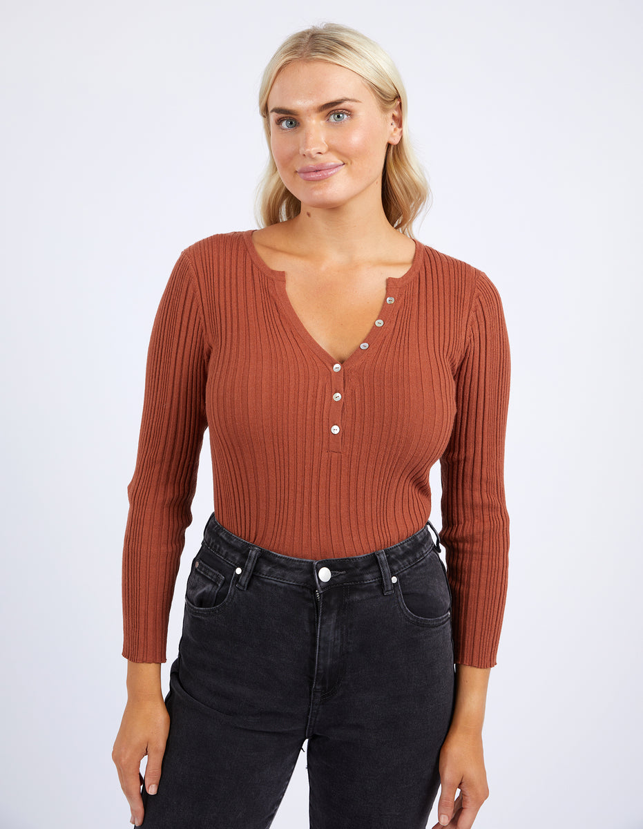 Hannah Rib Knit in rust Hannah Rib Knit in rust