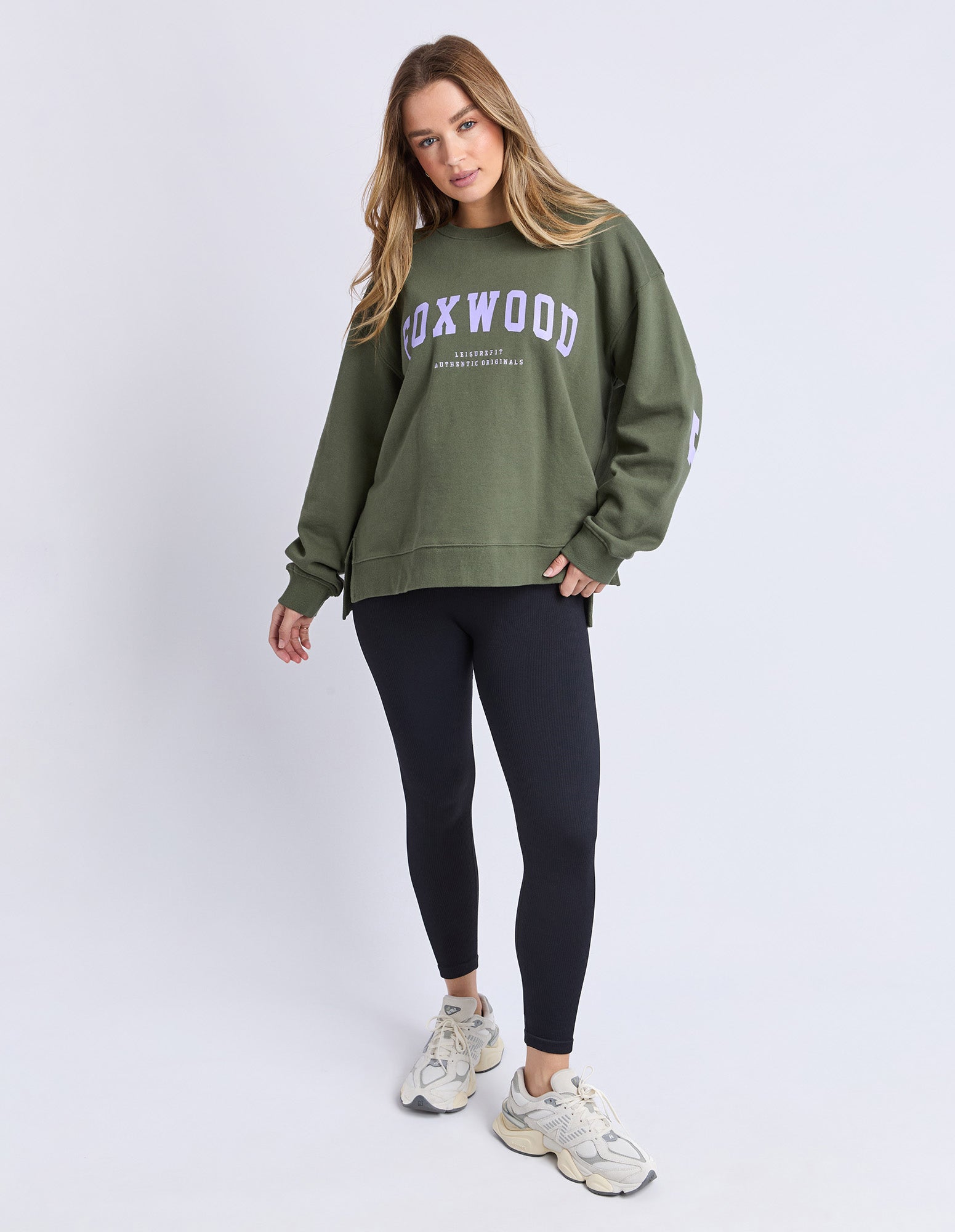 Interval Crew Khaki With Lilac – Foxwood Clothing