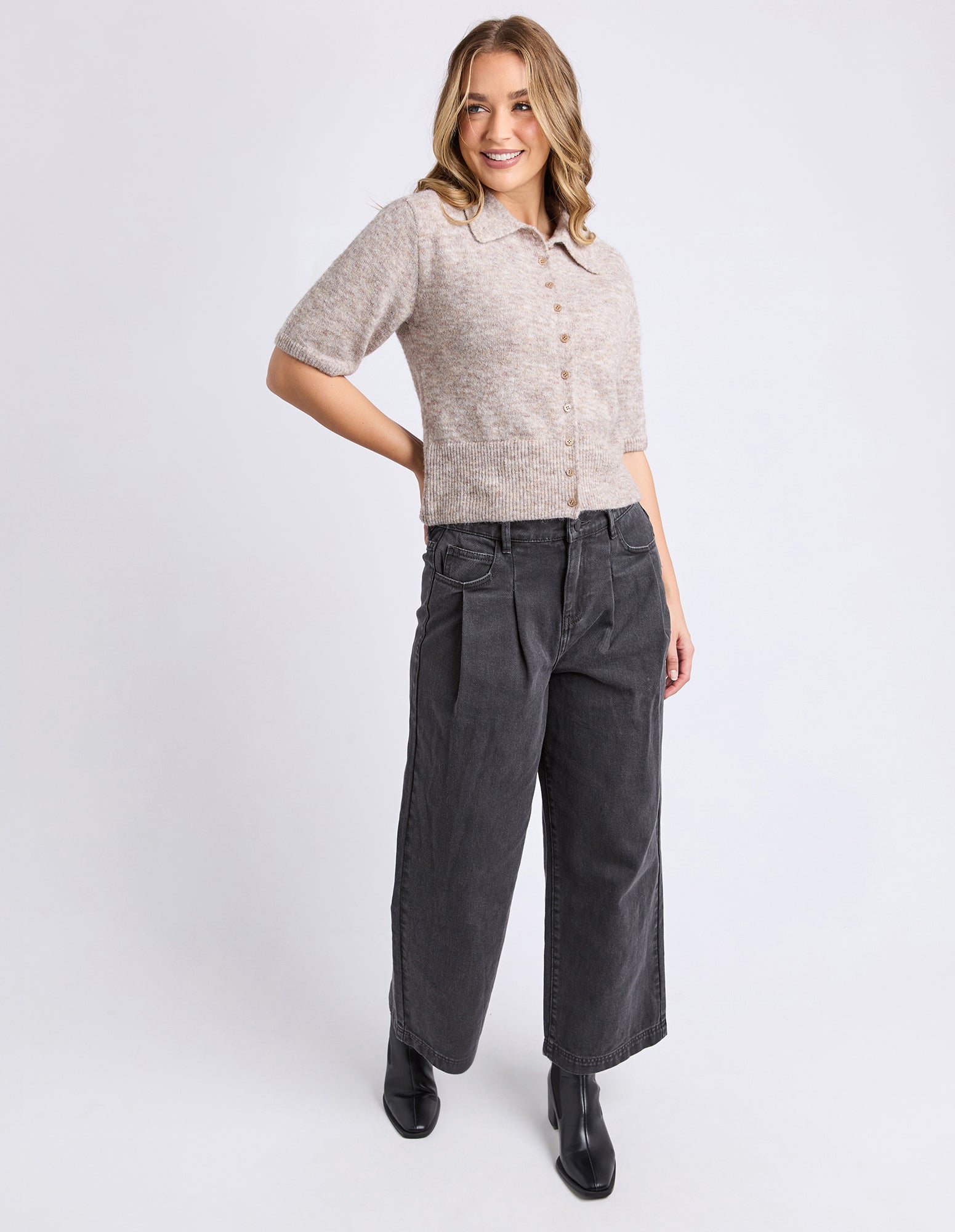 Fernie Button Knit Oatmeal – Foxwood Clothing