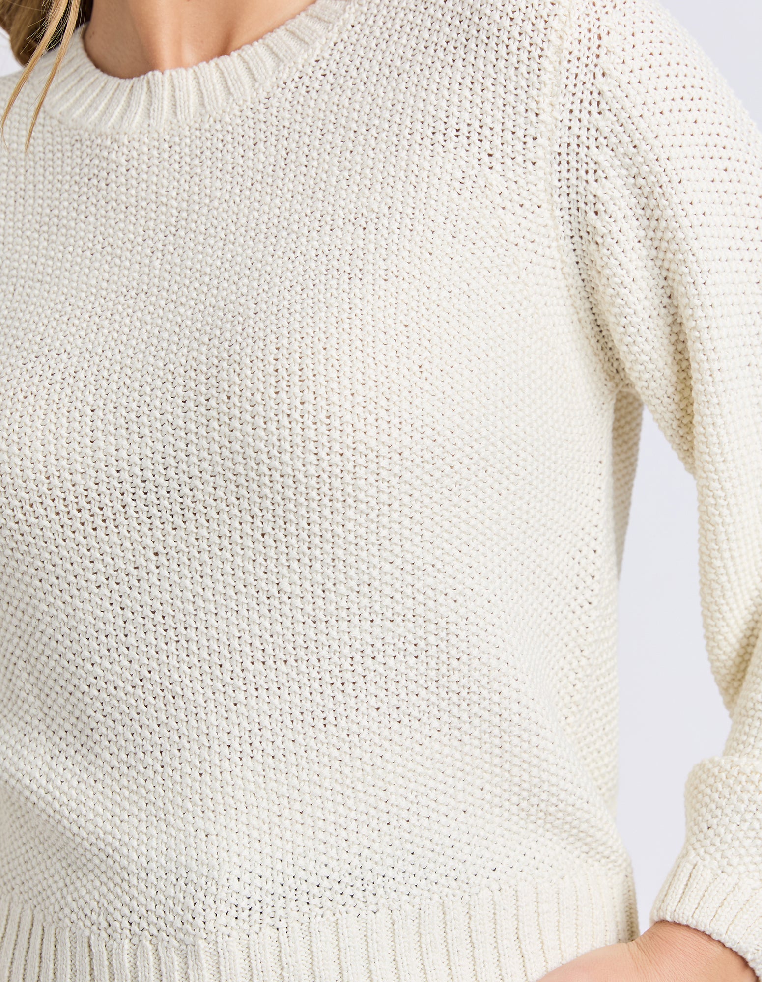 Blair Ls Knit Vintage White β Foxwood Clothing