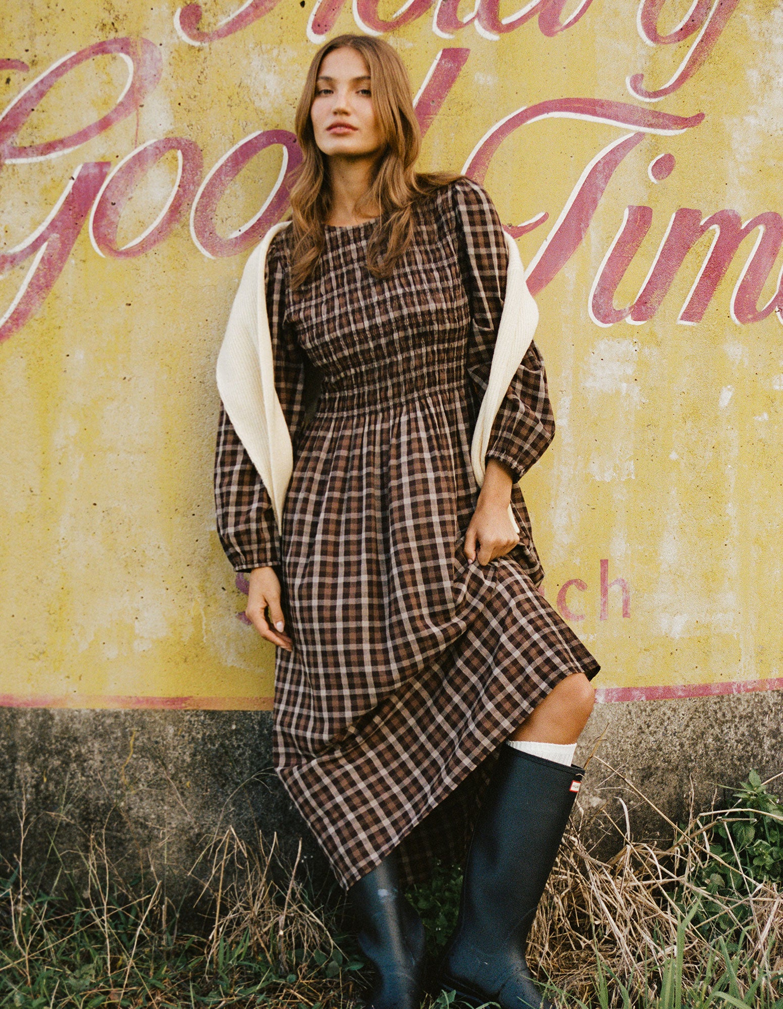 Coco Check Dress Coffee Check – Foxwood Clothing