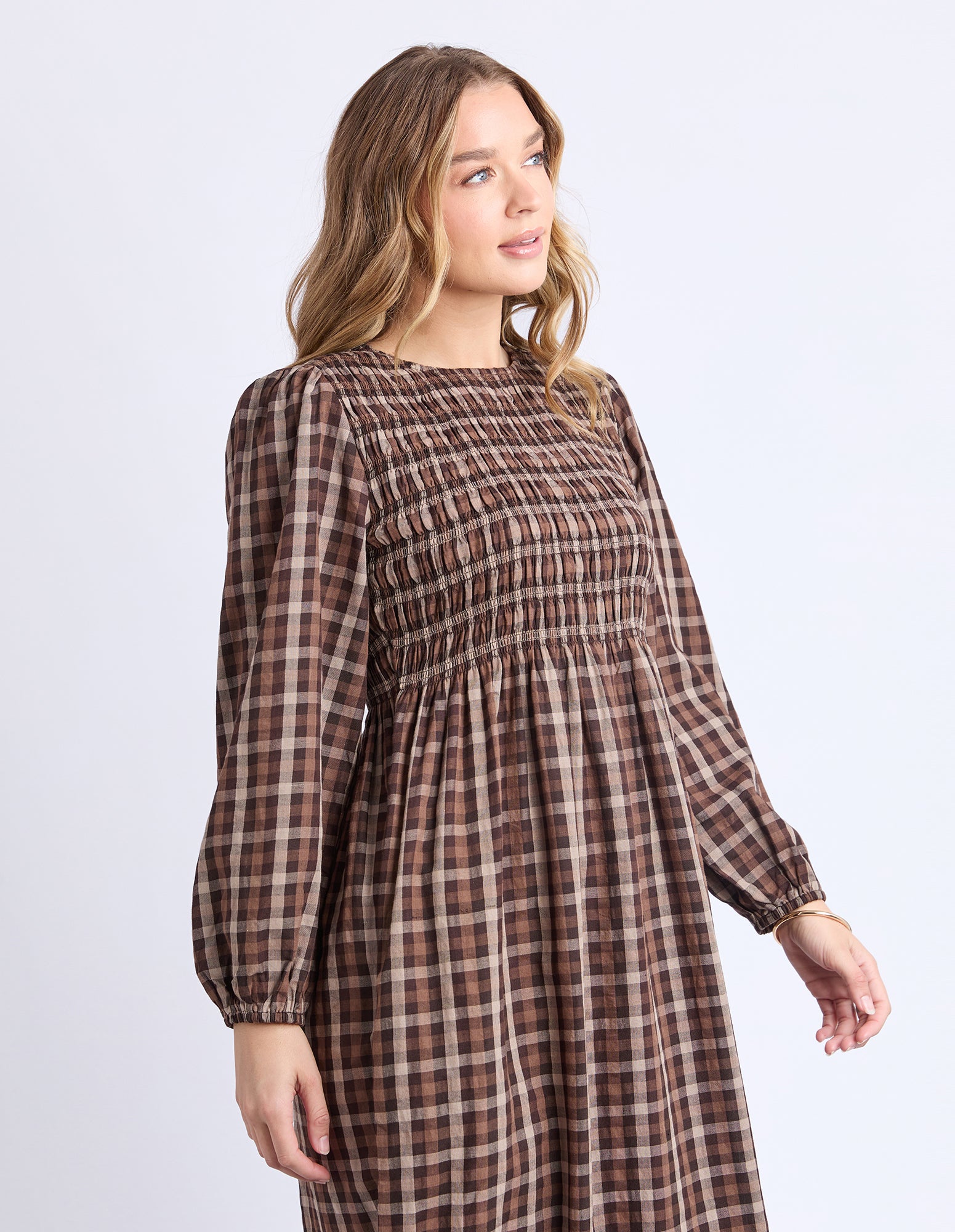 Coco Check Dress Coffee Check – Foxwood Clothing