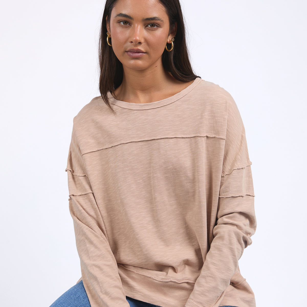 Jayne Throw On Top Oat – Foxwood Clothing